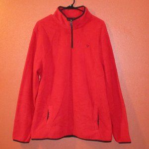 Prince Fox Men X Large Red Black Zip Front Warm Long Sleeve Fleece Pullover